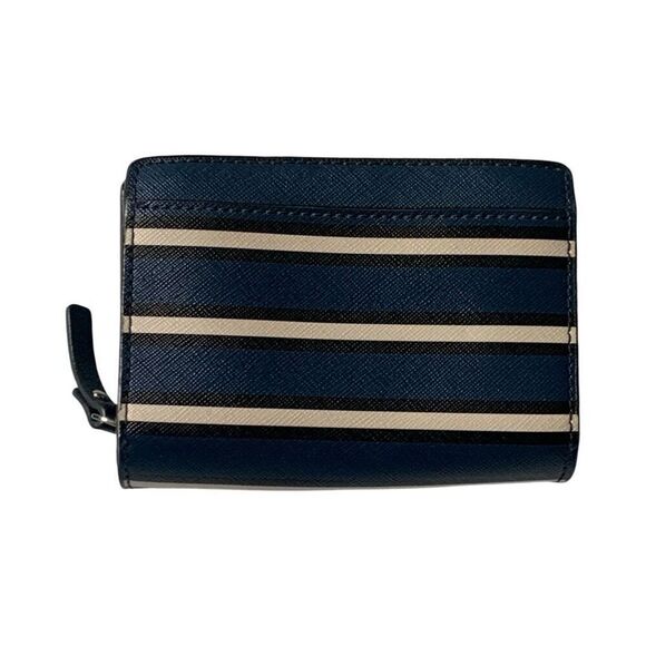 Kate Spade Cameron York Blue Stripe Large Slim Bifold Leather Wallet - Pre-Owned - Picture 5 of 5